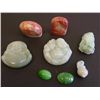Image 1 : Group of 6 pieces jade & 2 pieces soapstone rocks