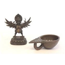 Bronze Religious piece & Bronze Asian piece