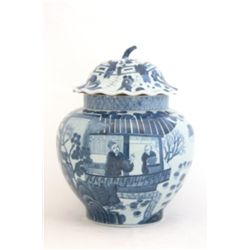 Large Chinese blue & white jar