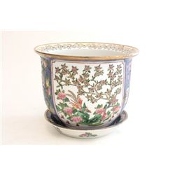 Chinese Qing planter with bottom plate