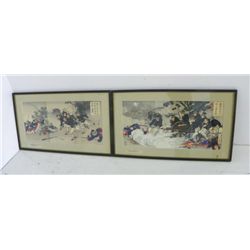 Pair 19th c. Japanese prints
