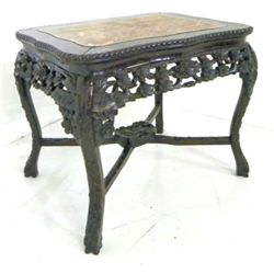 Chinese marble top teakwood coffee table