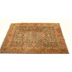 Green, rust & camel Heriz carpet