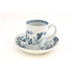18th c. Royal Worcester blue & white cup & saucer