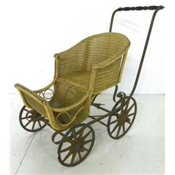 Antique wicker doll carriage F.A. Whiting Co Mass.