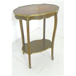 Louis XV oval marquetry bronze mounted table