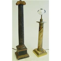 2 columns mounted as lamps