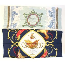 2 Hermes silk scarves