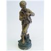 Image 1 : 19th c. white metal figure "Boy with Fishing Rod"