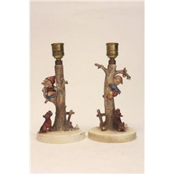 Pair Hummel lamps