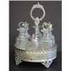 Image 1 : Silver plate Georgian style crystal castor set