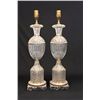 Image 1 : Mid 20th c. pair crystal & ormolu table lamps