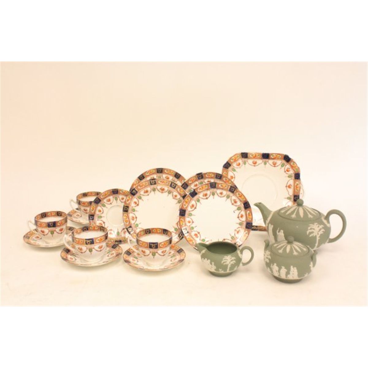 Wedgwood green Jasperware tea set