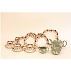 Wedgwood green Jasperware tea set