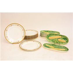 Czechoslovakian corn dishes & set  luncheon dishes