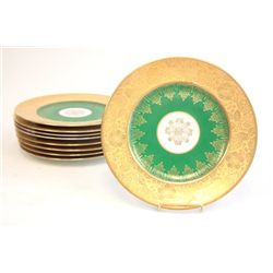 Set of 9 Bavarian 22kt gold rim service plates
