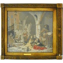 Framed Spanish needlepoint