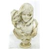 Image 1 : 19th c marble bust of a "Girl" signed F. Marriotti