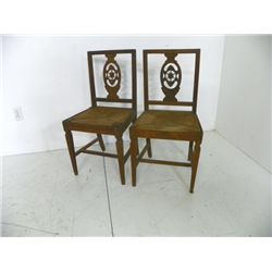 Pair late 18th/early 19th c. rush seat chairs
