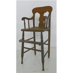 19th c. tiger maple youth chair