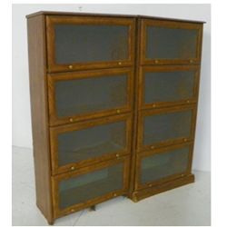 Pair of 4 stack barrister book cases