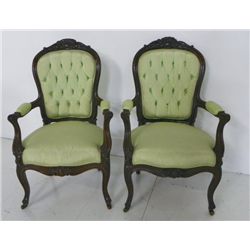 Pair French rosewood fautieuls ca. 1850's