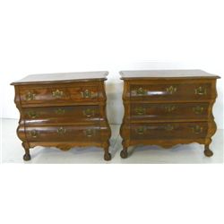 Pair bombe claw foot bachelors chests