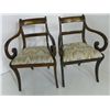 Image 1 : Pair 19th c. rosewood Regency arm chairs