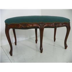 Italian carved walnut bench