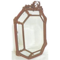 Antique carved beveled French mirror