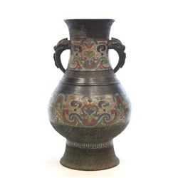 Late 19th c. champleve vase