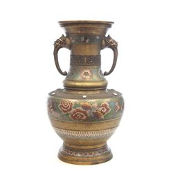 Early 20th c. palace size champleve urn
