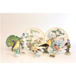Group lot of porcelain "Birds" & 2 Boehm plates