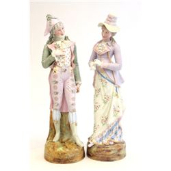 Mid 19th c. pair French unglazed figures