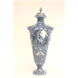 Royal Bonn blue & white covered urn