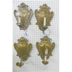 Set of 4 19th c. silver plated sconces