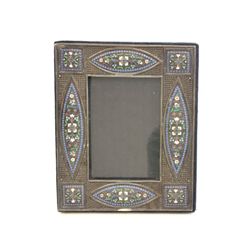 Sterling silver & enamel picture frame