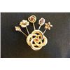 Image 1 : Antique 14kt gold pin with stick pin cluster