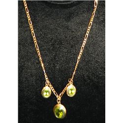 14kt gold & Peridot lavaliere necklace
