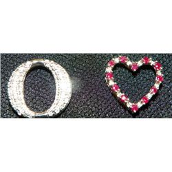 2 14kt white gold pendants