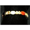 Image 1 : 14kt gold, jade & multicolored stone bracelet