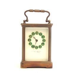 Brass & crystal French carriage clock