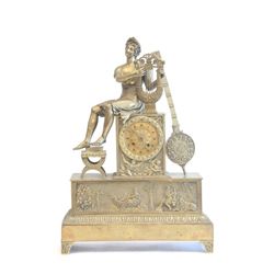 Bronze figural Empire clock