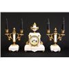 Image 1 : 3 piece 19th c. bronze & marble clock set