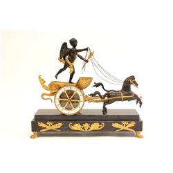 19th c. clock depicting "Man Riding Horse"
