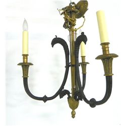 3 light chandelier depicting "3 Eagle Heads"