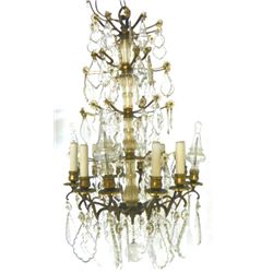 Bronze & crystal chandelier