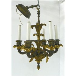 19th c. dore bronze 6 arm hall light