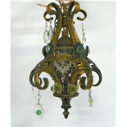 Beaded gilt metal hall light