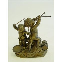 19th c. bronze of "Children Playing Instruments"
